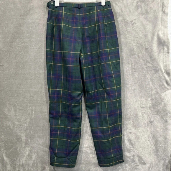 Pendleton Womens Size 12 Celebration Tartan Plaid Pants Virgin Wool Retro Grunge - Picture 2 of 6